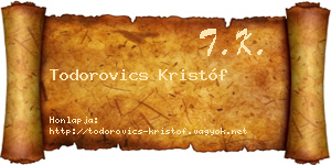 Todorovics Kristóf névjegykártya
