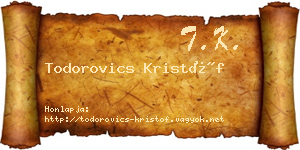 Todorovics Kristóf névjegykártya