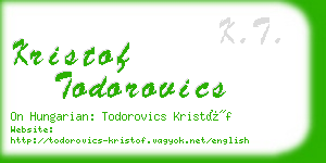 kristof todorovics business card
